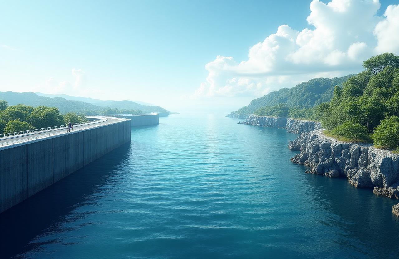 Modern coastal defense structures against rising tides